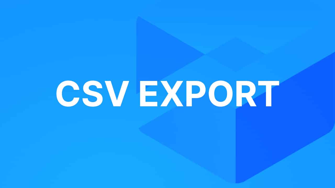 How to Export a CSV