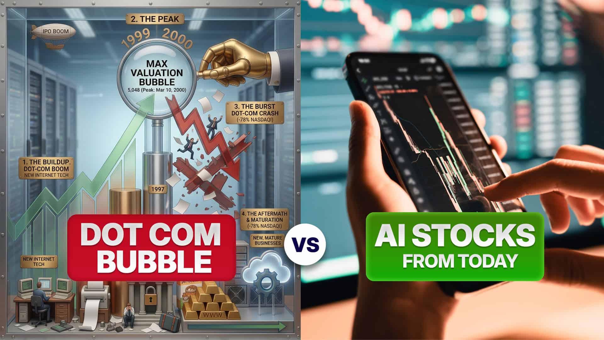 Dot-Com Bubble vs AI Stocks from Today